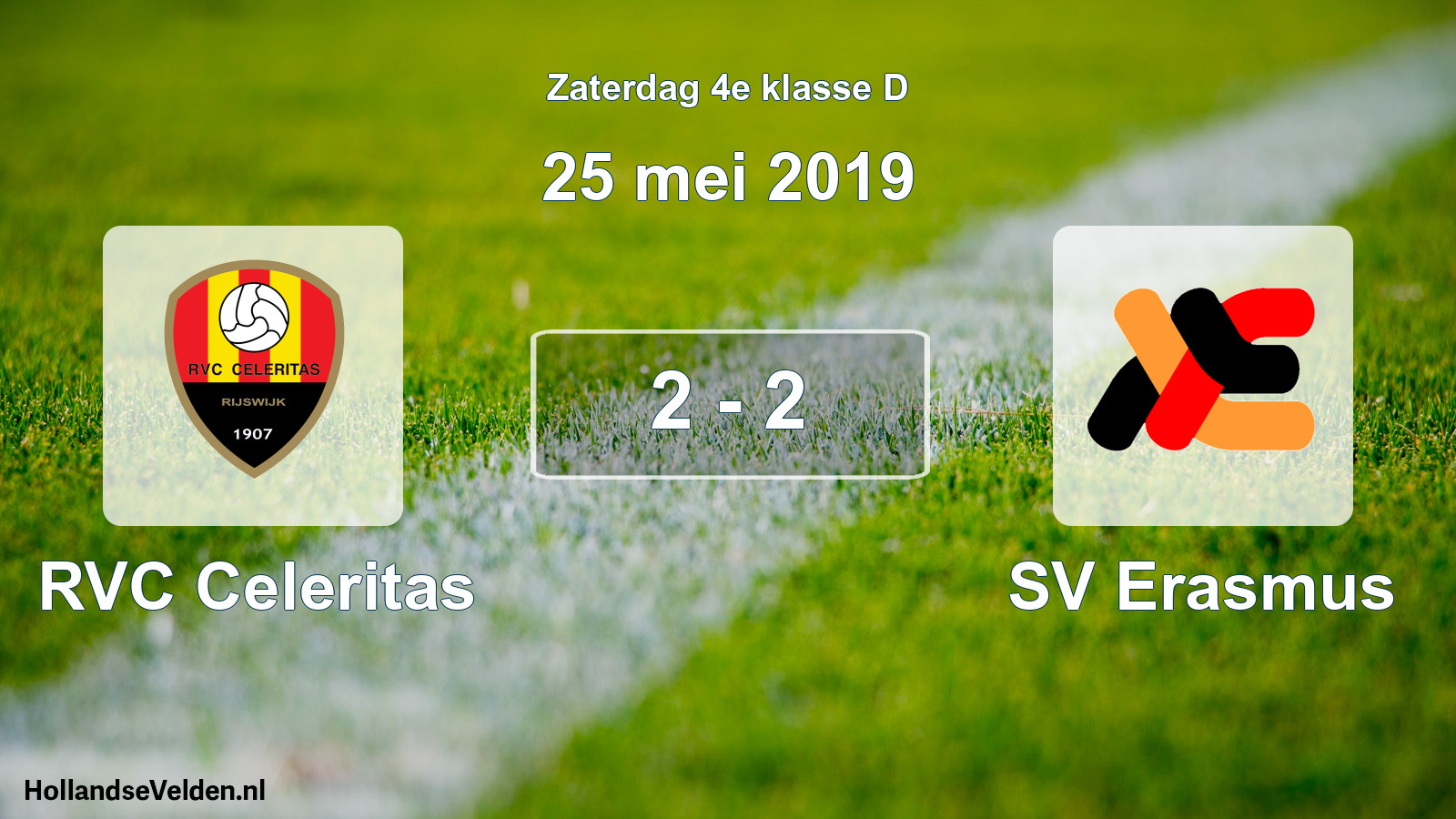 Total number of matches played: RVC Celeritas - SV Erasmus 2 - 2 (25 May 2019)