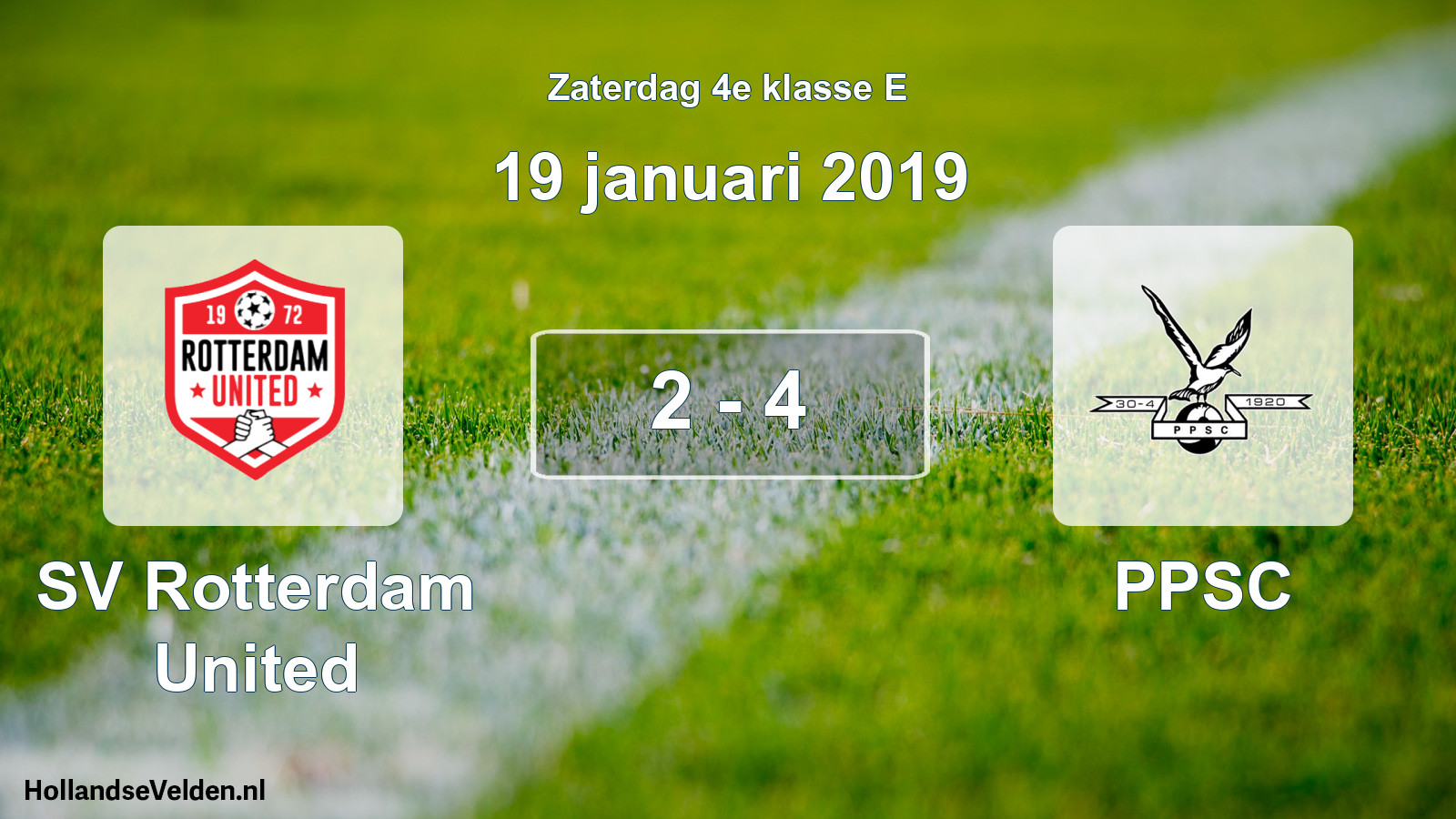 Total number of matches played: SV Rotterdam United - PPSC 2 - 4 (19 January 2019)