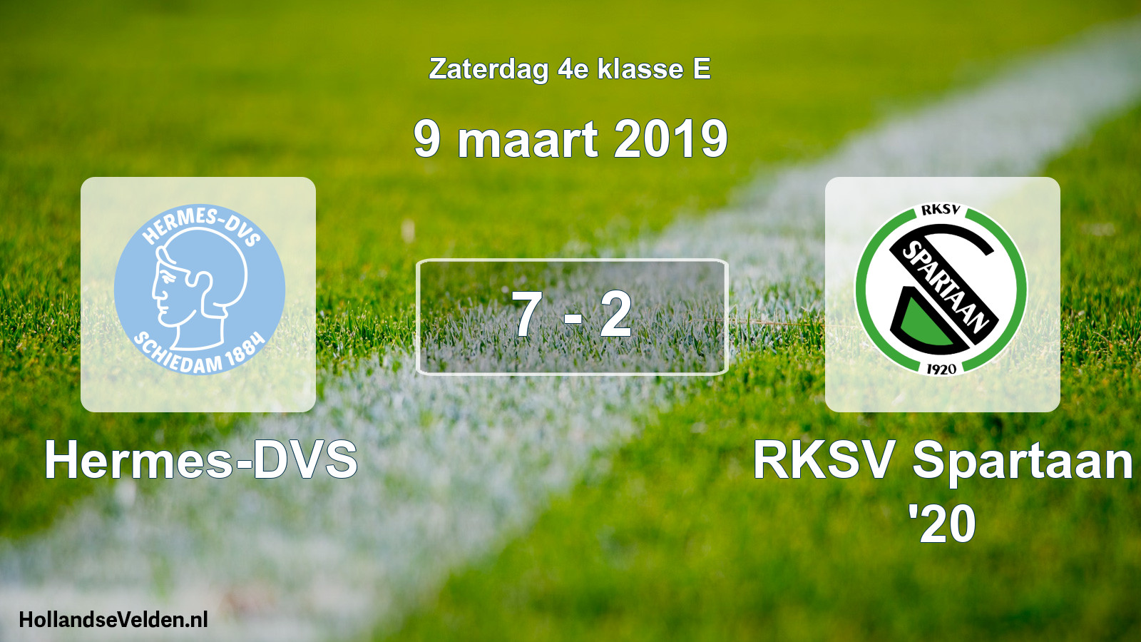 Total number of matches played: Hermes-DVS - RKSV Spartaan '20 7 - 2 (9 March 2019)