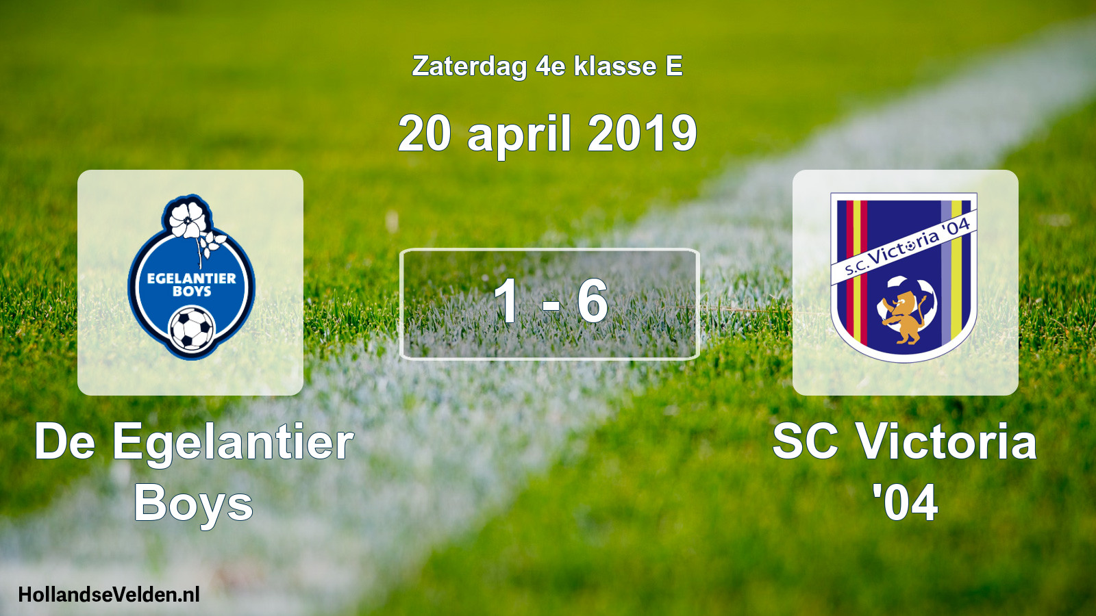 Total number of matches played: De Egelantier Boys - SC Victoria '04 1 - 6 (20 April 2019)