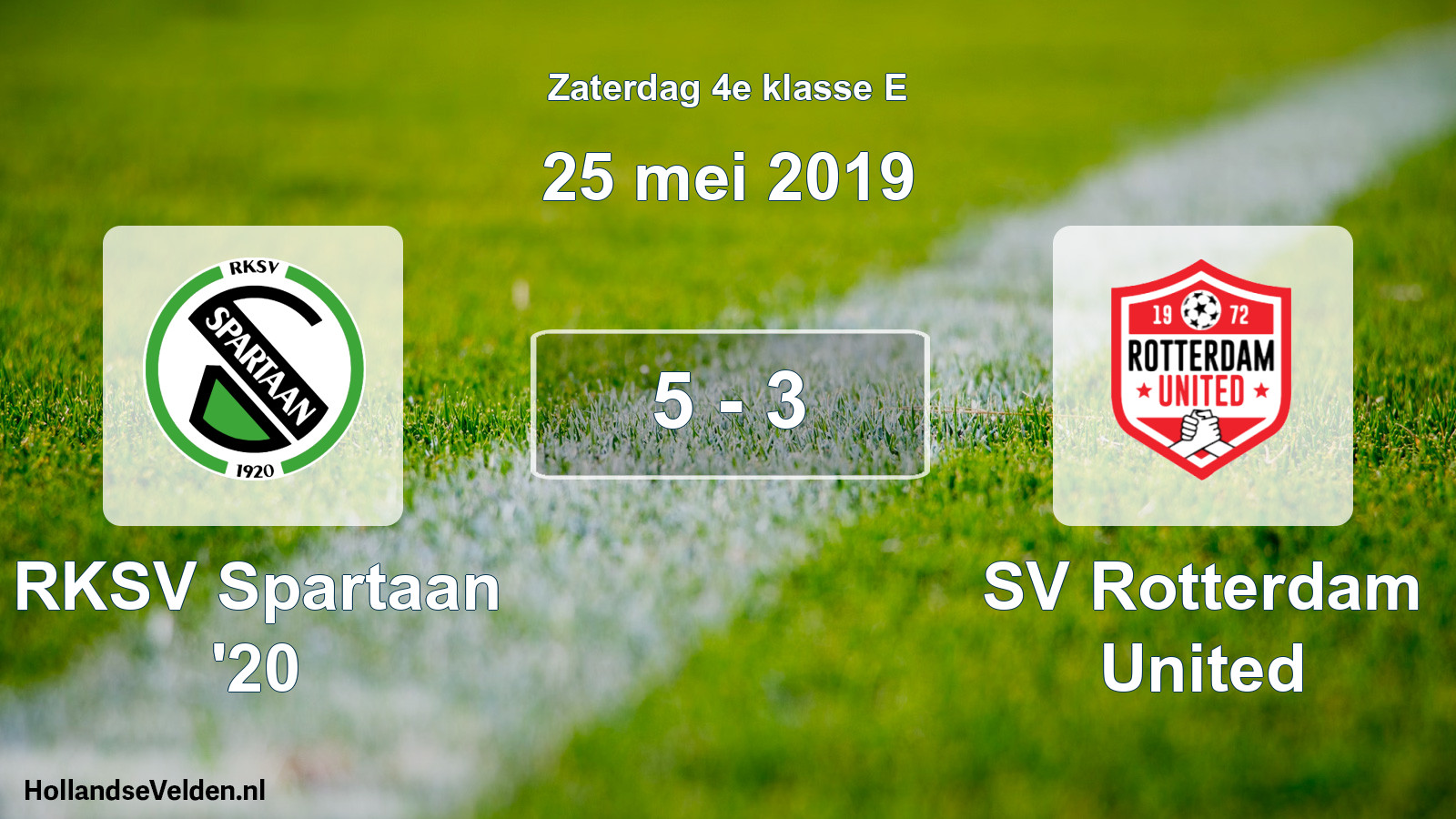 Total number of matches played: RKSV Spartaan '20 - SV Rotterdam United 5 - 3 (25 May 2019)