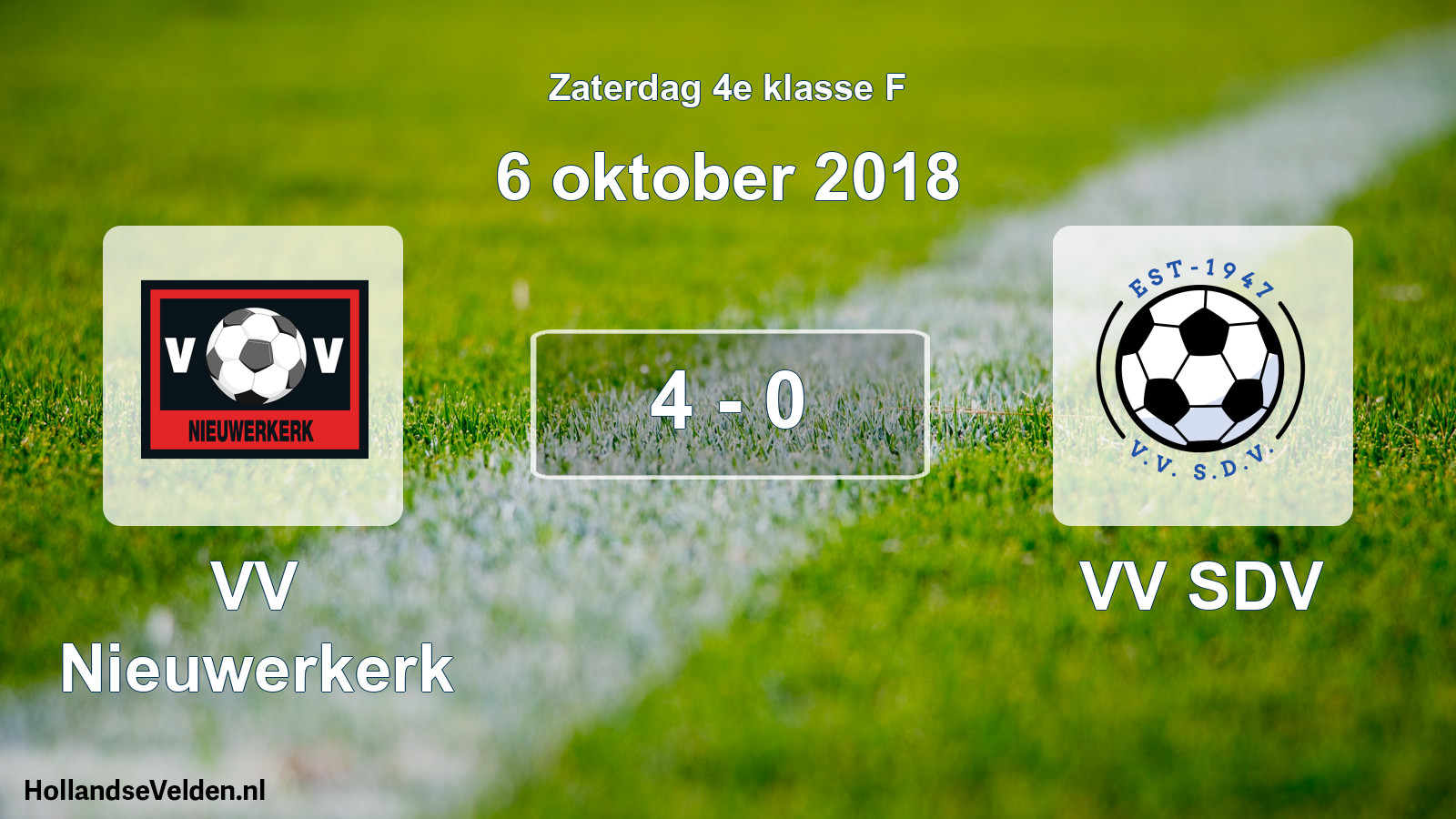 Total number of matches played: VV Nieuwerkerk - VV SDV 4 - 0 (6 October 2018)