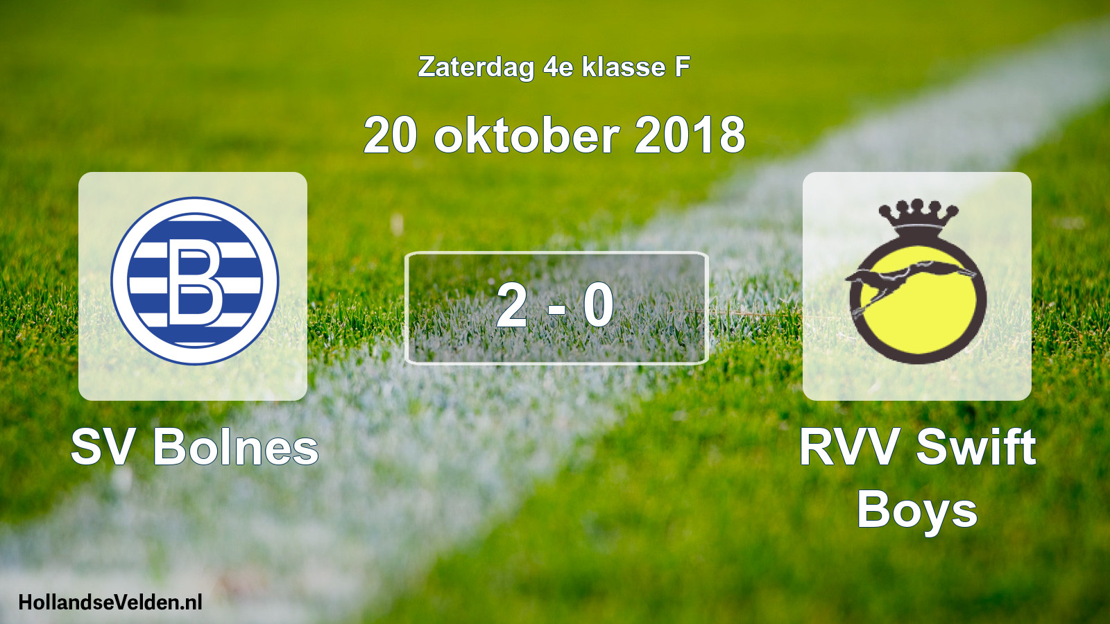 Total number of matches played: SV Bolnes - RVV Swift Boys 2 - 0 (20 October 2018)