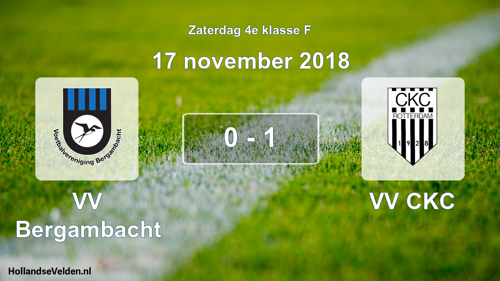 Total number of matches played: VV Bergambacht - VV CKC 0 - 1 (17 November 2018)