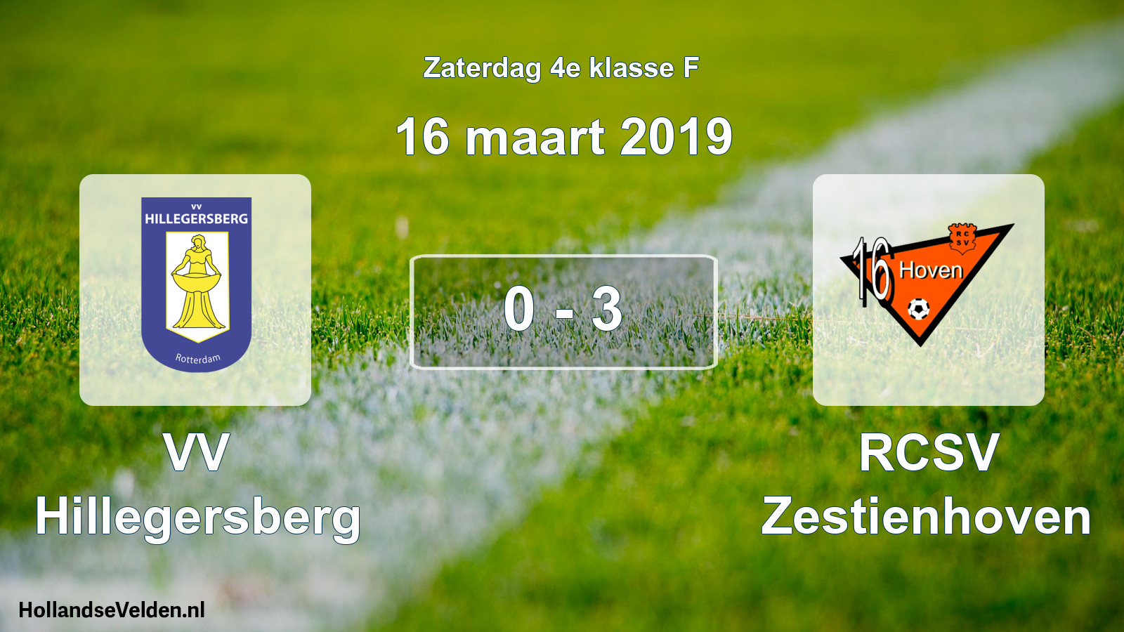 Total number of matches played: VV Hillegersberg - RCSV Zestienhoven 0 - 3 (16 March 2019)