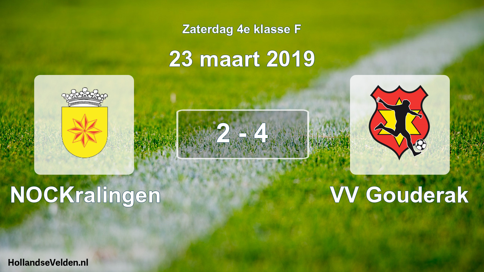 Total number of matches played: NOCKralingen - VV Gouderak 2 - 4 (23 March 2019)