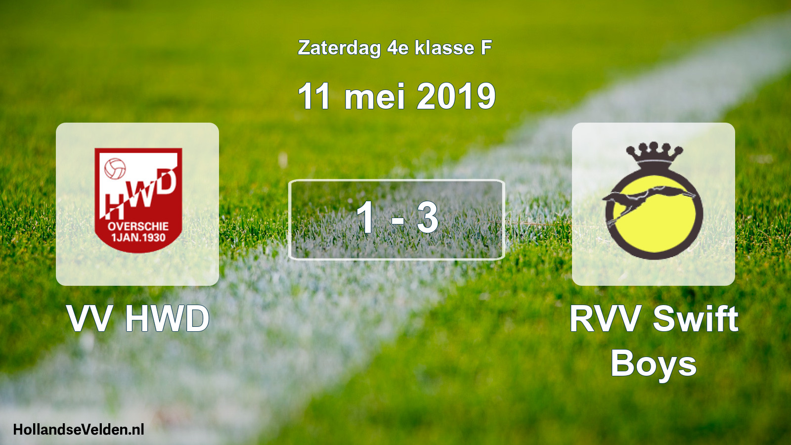 Total number of matches played: VV HWD - RVV Swift Boys 1 - 3 (11 May 2019)