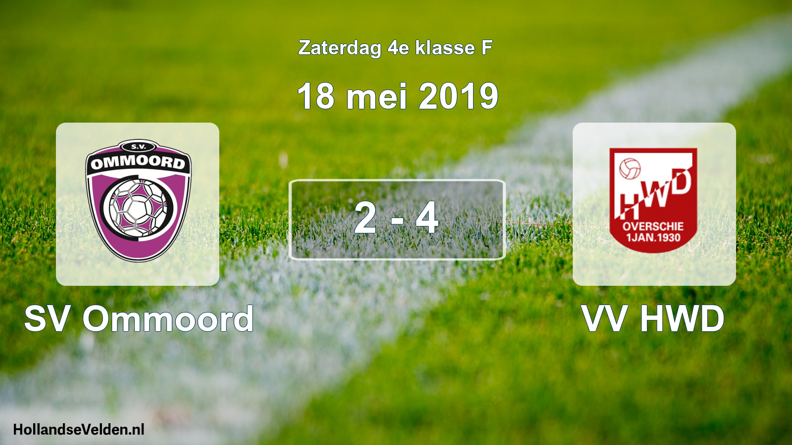 Total number of matches played: SV Ommoord - VV HWD 2 - 4 (18 May 2019)