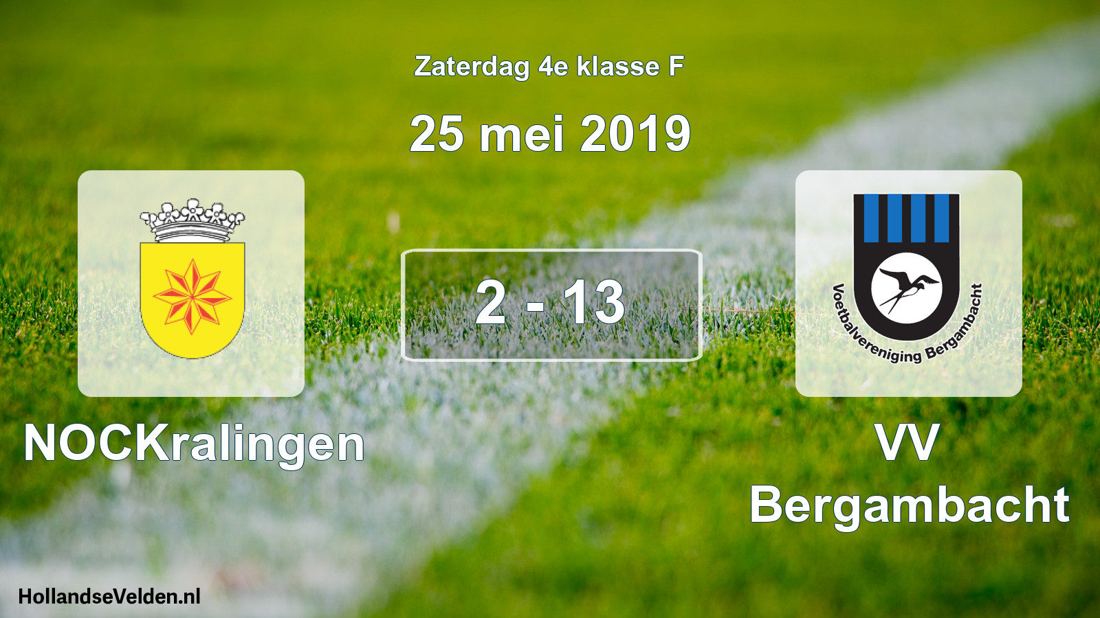 Total number of matches played: NOCKralingen - VV Bergambacht 2 - 13 (25 May 2019)