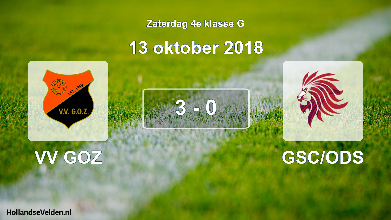 Total number of matches played: VV GOZ - GSC/ODS 3 - 0 (13 October 2018)