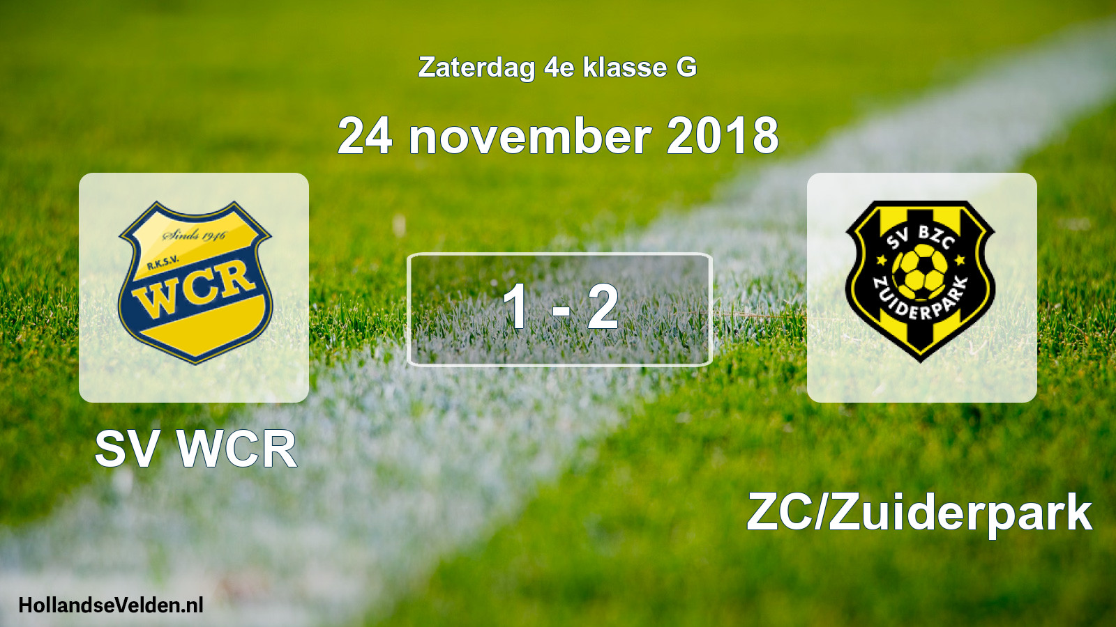 Total number of matches played: SV WCR - BZC/Zuiderpark 1 - 2 (24 November 2018)