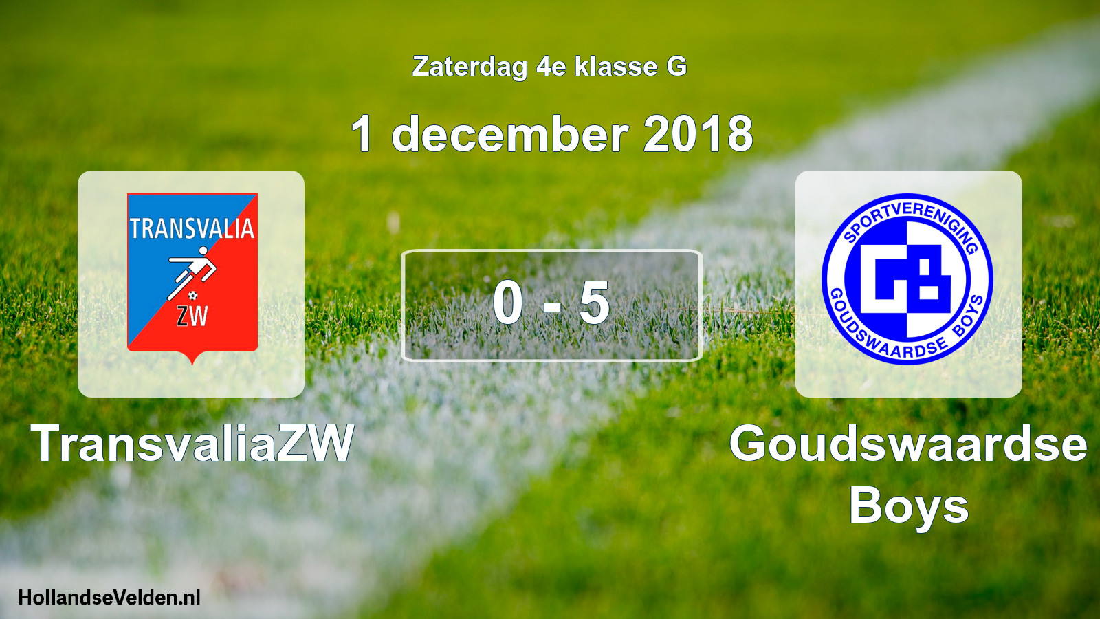 Total number of matches played: TransvaliaZW - Goudswaardse Boys 0 - 5 (1 December 2018)