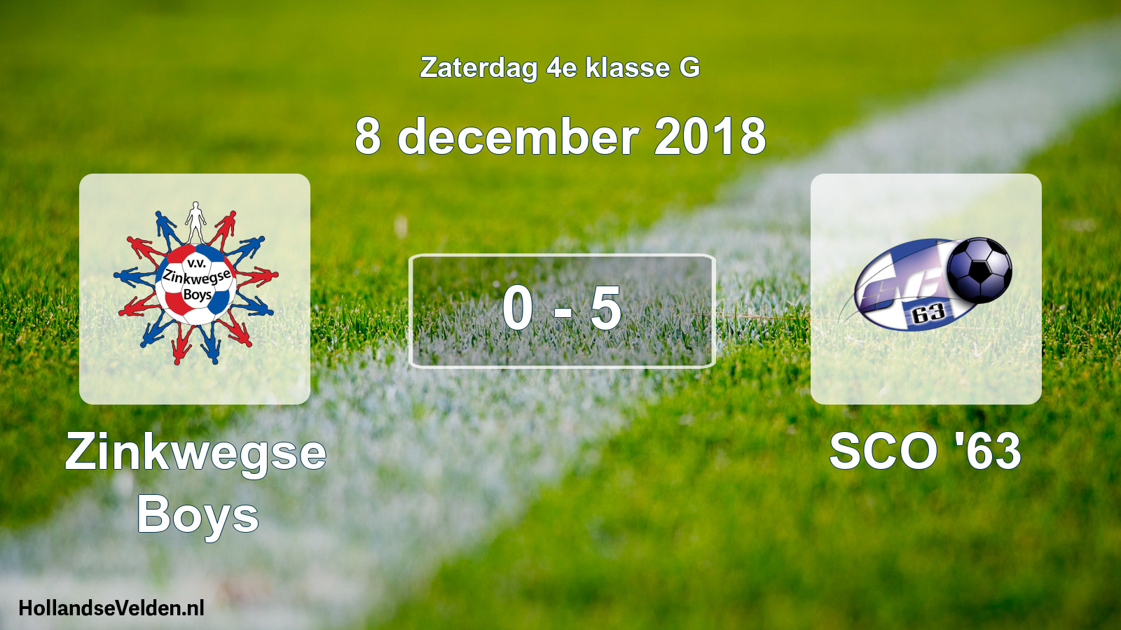 Total number of matches played: Zinkwegse Boys - SCO '63 0 - 5 (8 December 2018)