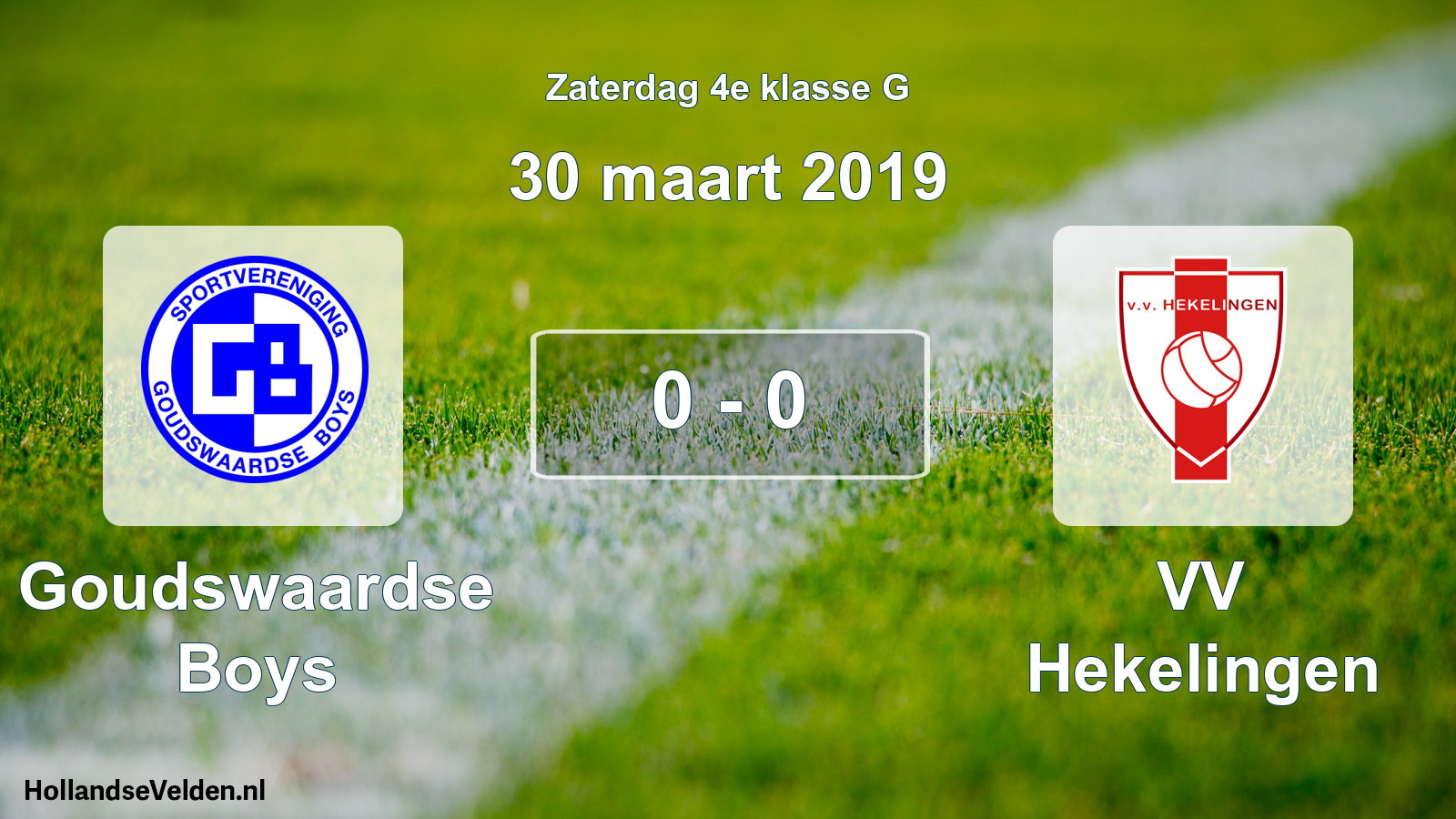 Total number of matches played: Goudswaardse Boys - VV Hekelingen 0 - 0 (30 March 2019)