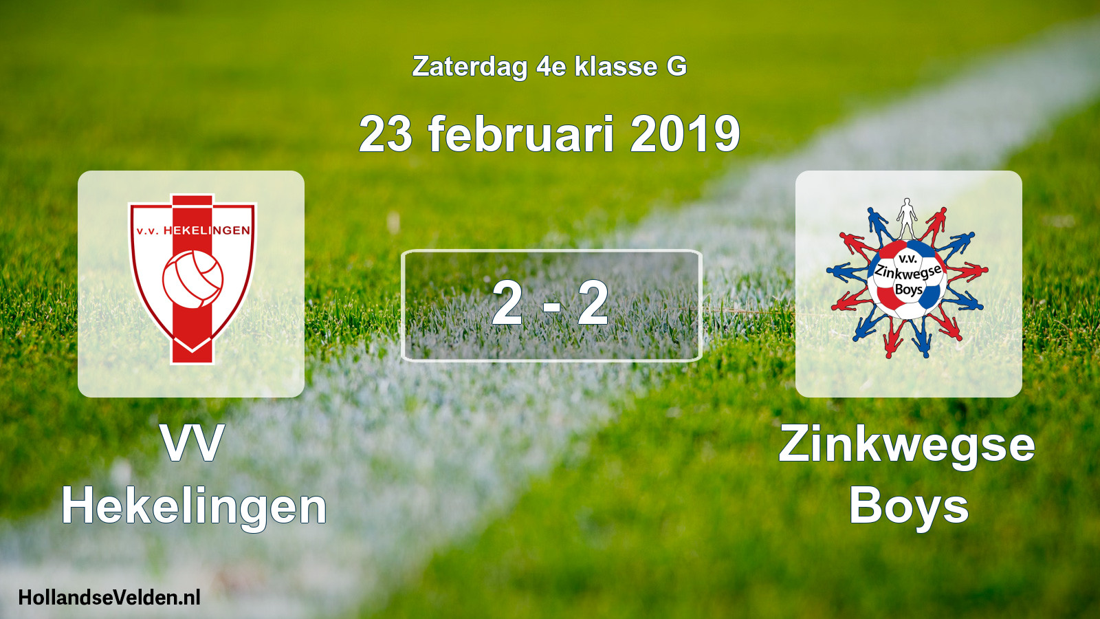 Total number of matches played: VV Hekelingen - Zinkwegse Boys 2 - 2 (23 February 2019)