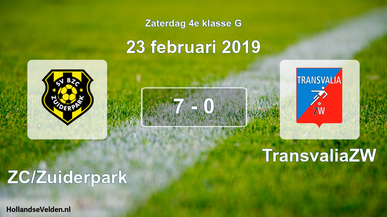 Total number of matches played: BZC/Zuiderpark - TransvaliaZW 7 - 0 (23 February 2019)