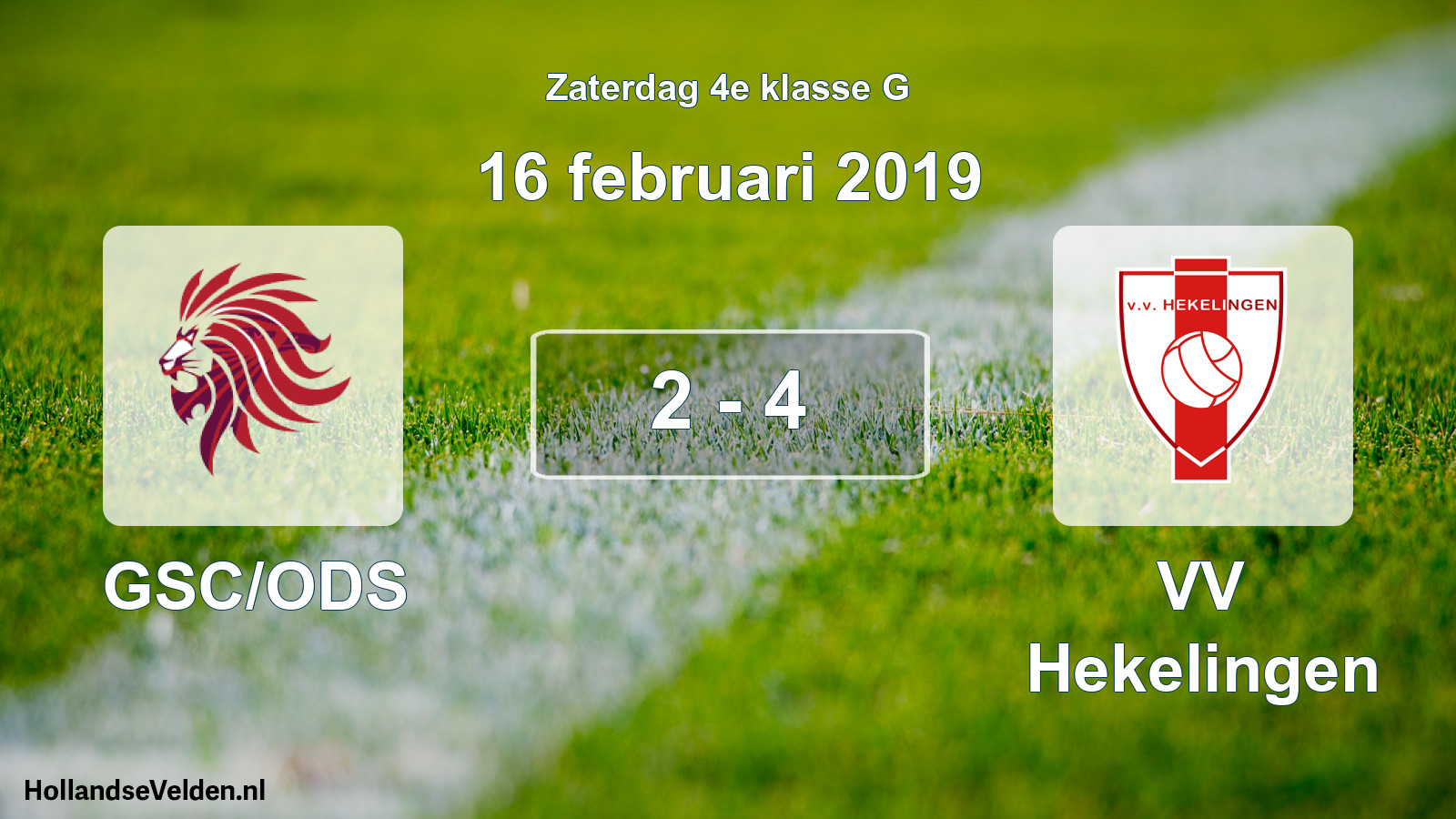 Total number of matches played: GSC/ODS - VV Hekelingen 2 - 4 (16 February 2019)