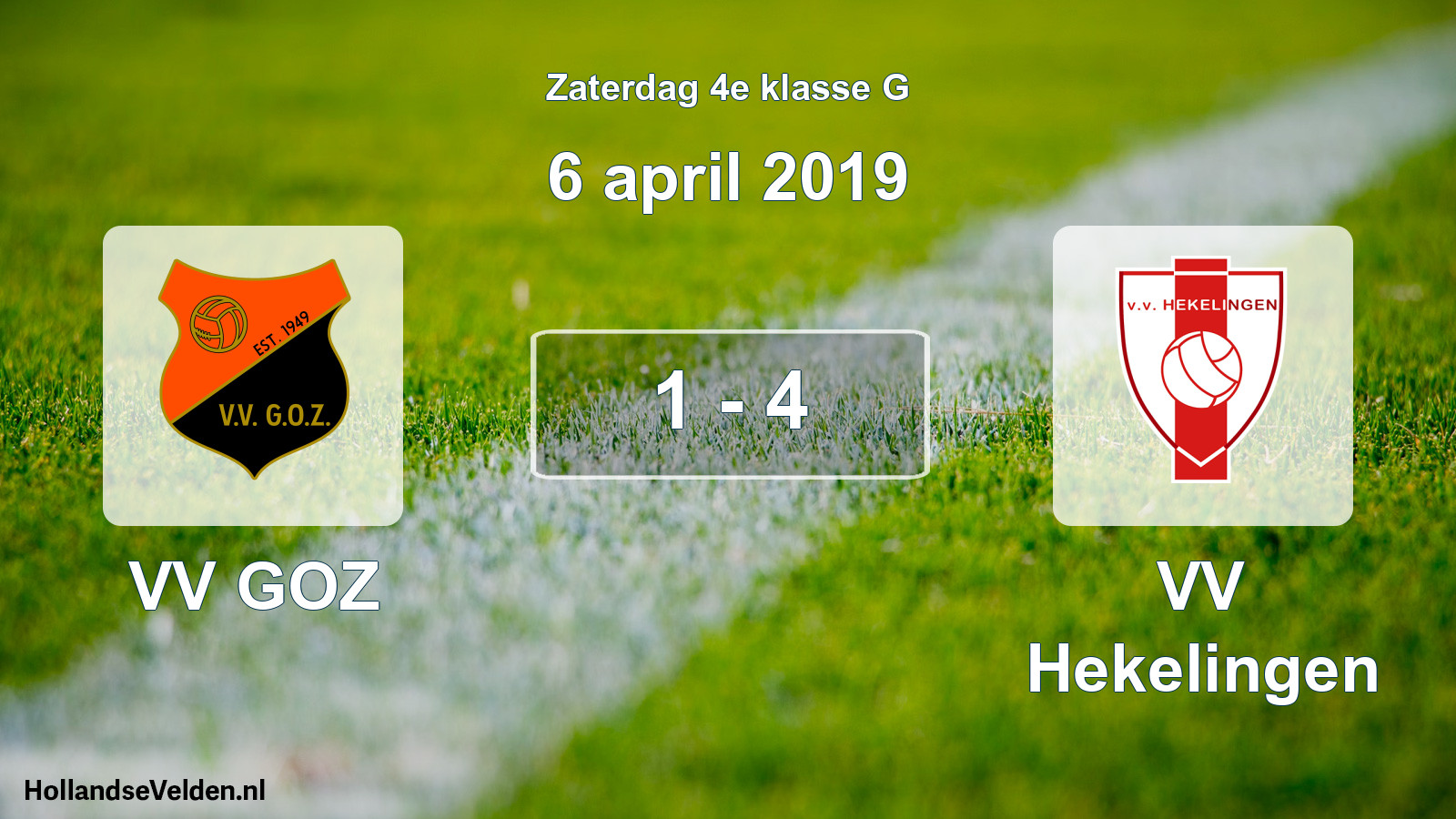 Total number of matches played: VV GOZ - VV Hekelingen 1 - 4 (6 April 2019)