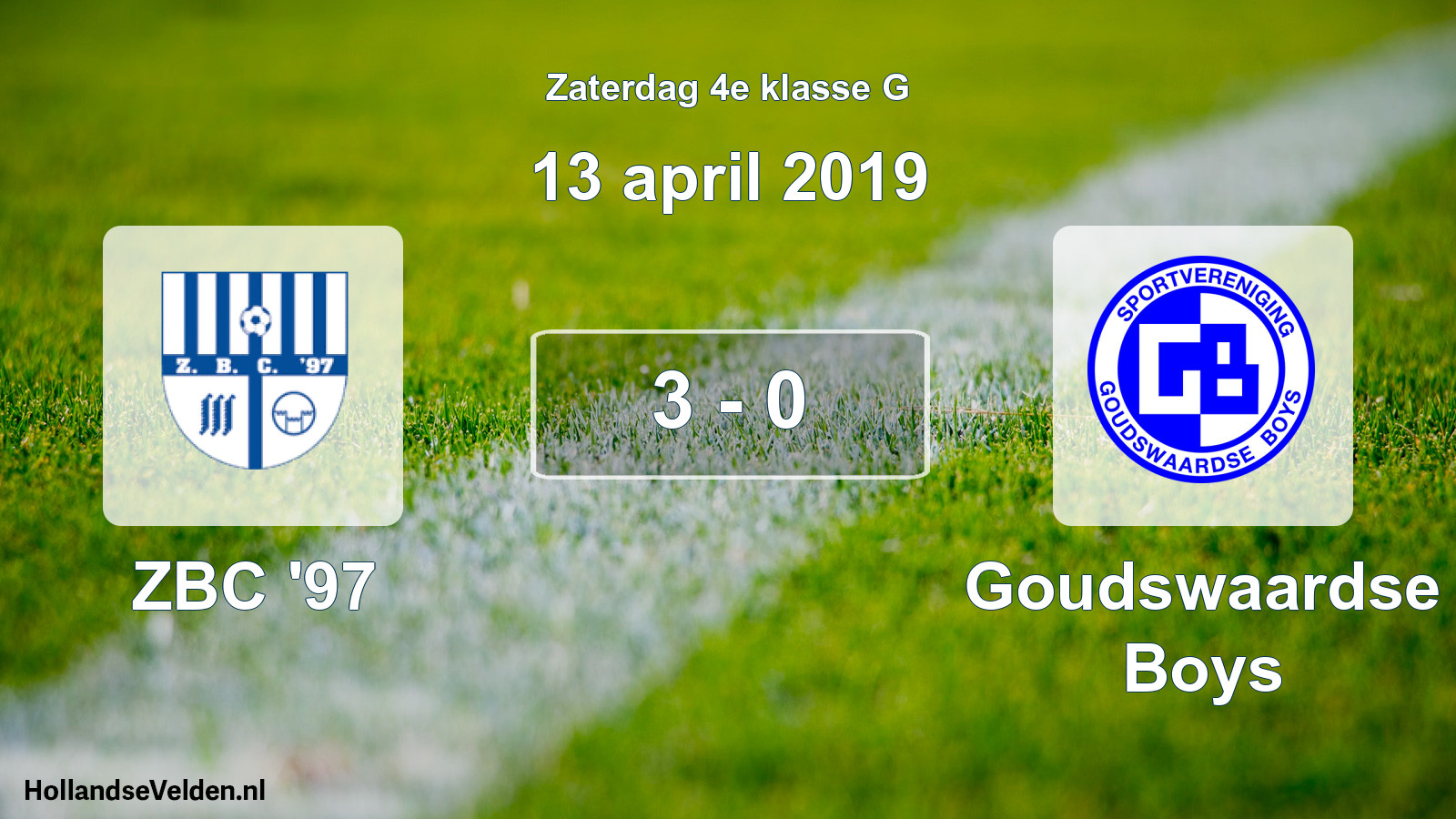 Total number of matches played: ZBC '97 - Goudswaardse Boys 3 - 0 (13 April 2019)