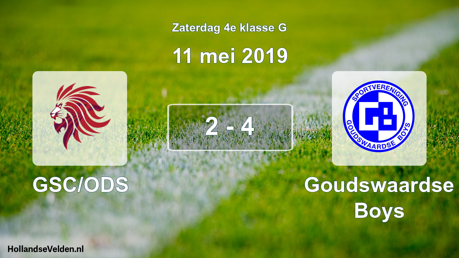 Total number of matches played: GSC/ODS - Goudswaardse Boys 2 - 4 (11 May 2019)