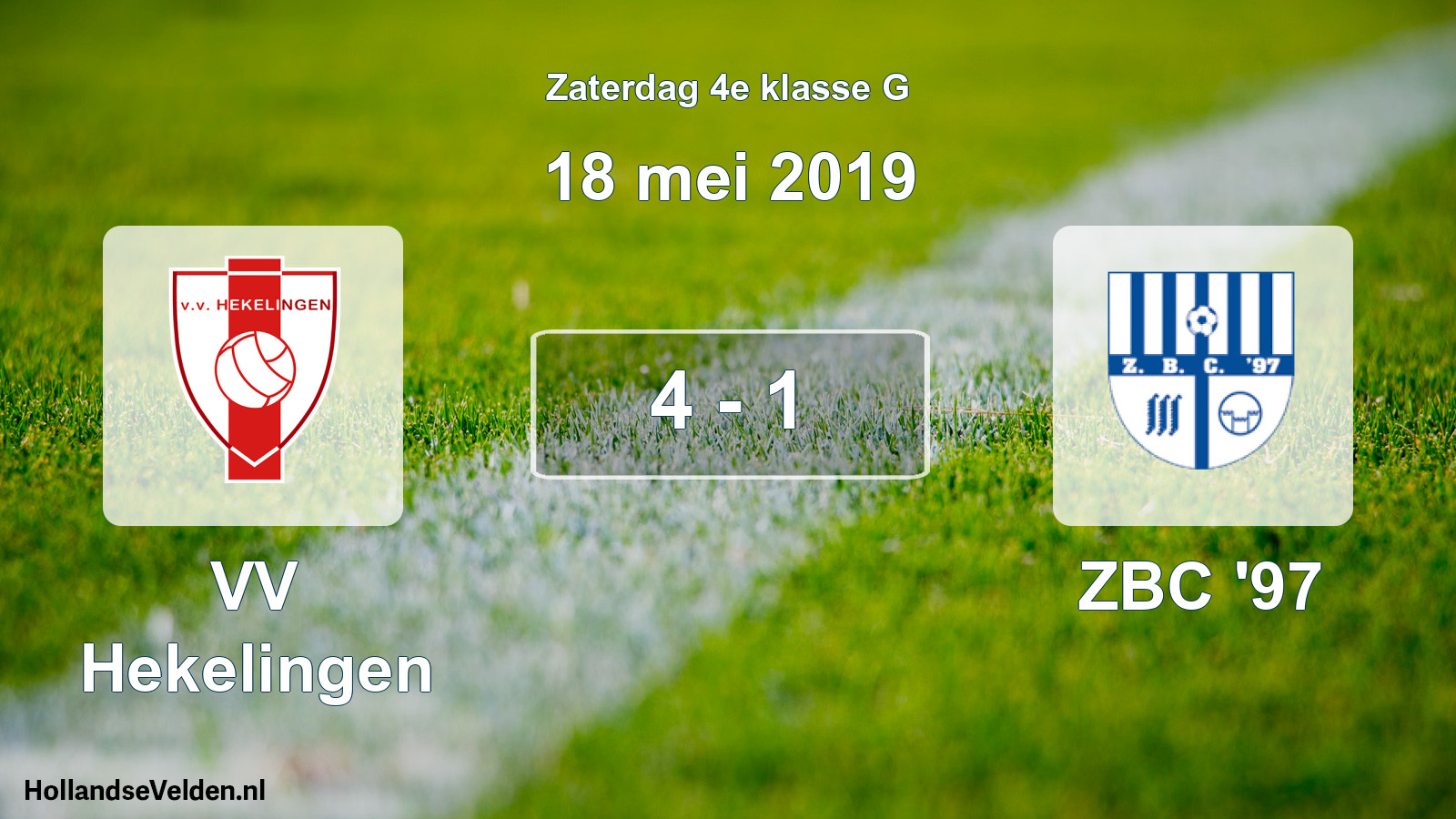 Total number of matches played: VV Hekelingen - ZBC '97 4 - 1 (18 May 2019)