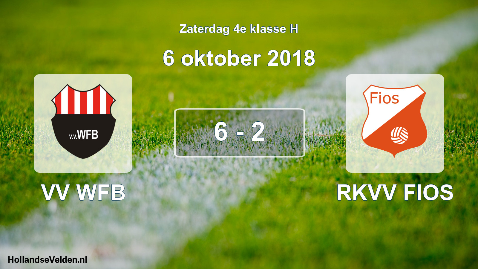 Total number of matches played: VV WFB - RKVV FIOS 6 - 2 (6 October 2018)