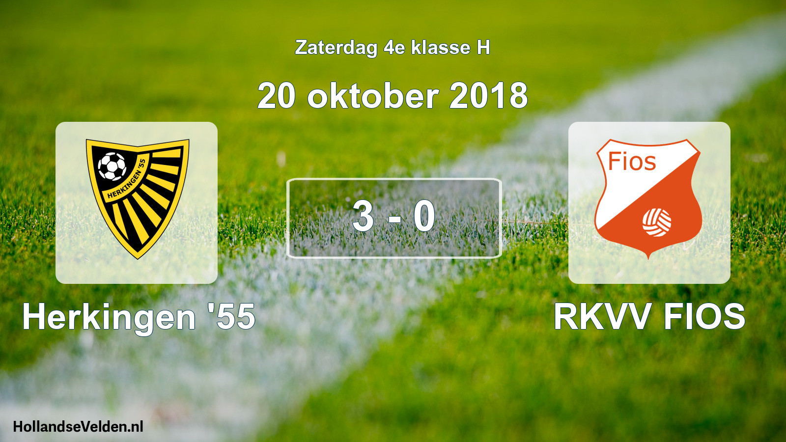 Total number of matches played: Herkingen '55 - RKVV FIOS 3 - 0 (20 October 2018)