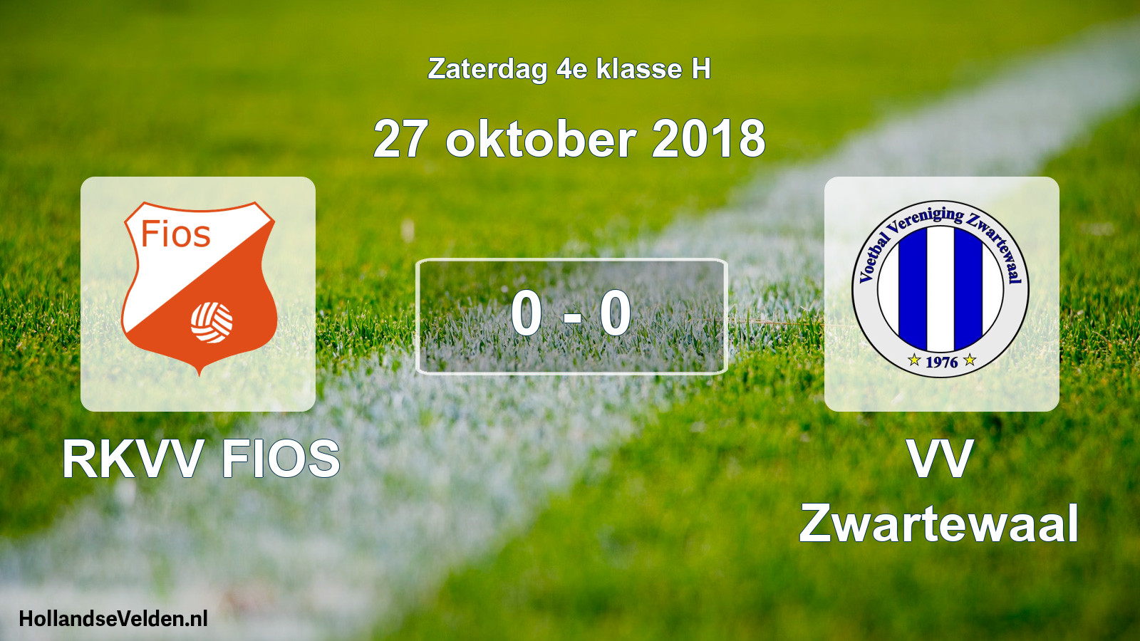 Total number of matches played: RKVV FIOS - VV Zwartewaal 0 - 0 (27 October 2018)