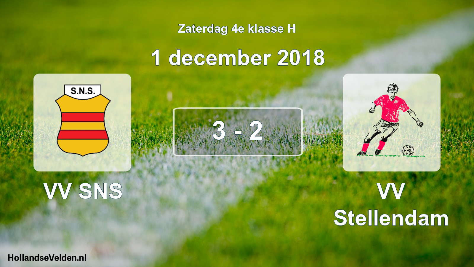 Total number of matches played: VV SNS - VV Stellendam 3 - 2 (1 December 2018)