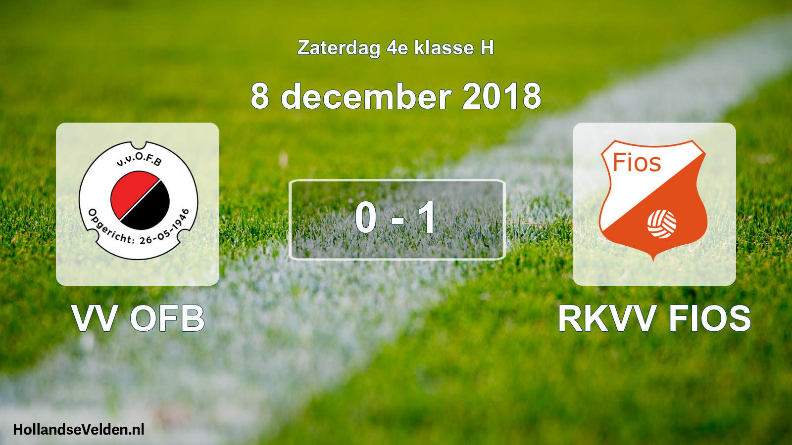 Total number of matches played: VV OFB - RKVV FIOS 0 - 1 (8 December 2018)