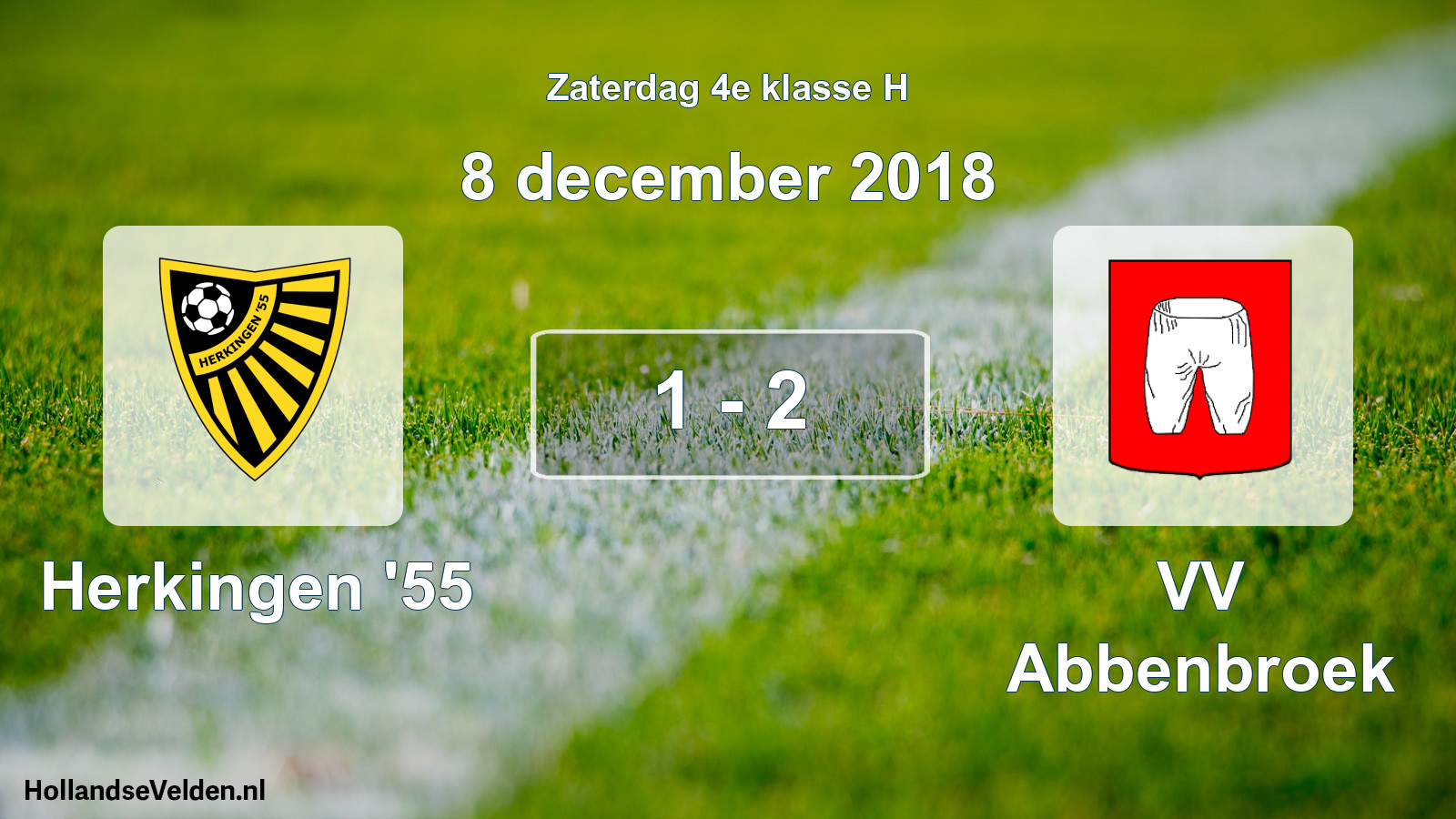 Total number of matches played: Herkingen '55 - VV Abbenbroek 1 - 2 (8 December 2018)