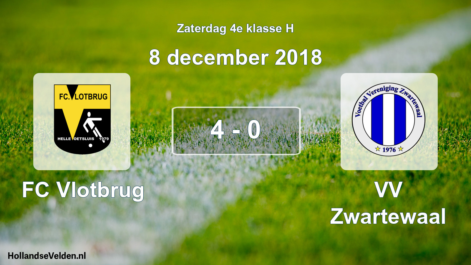 Total number of matches played: FC Vlotbrug - VV Zwartewaal 4 - 0 (8 December 2018)