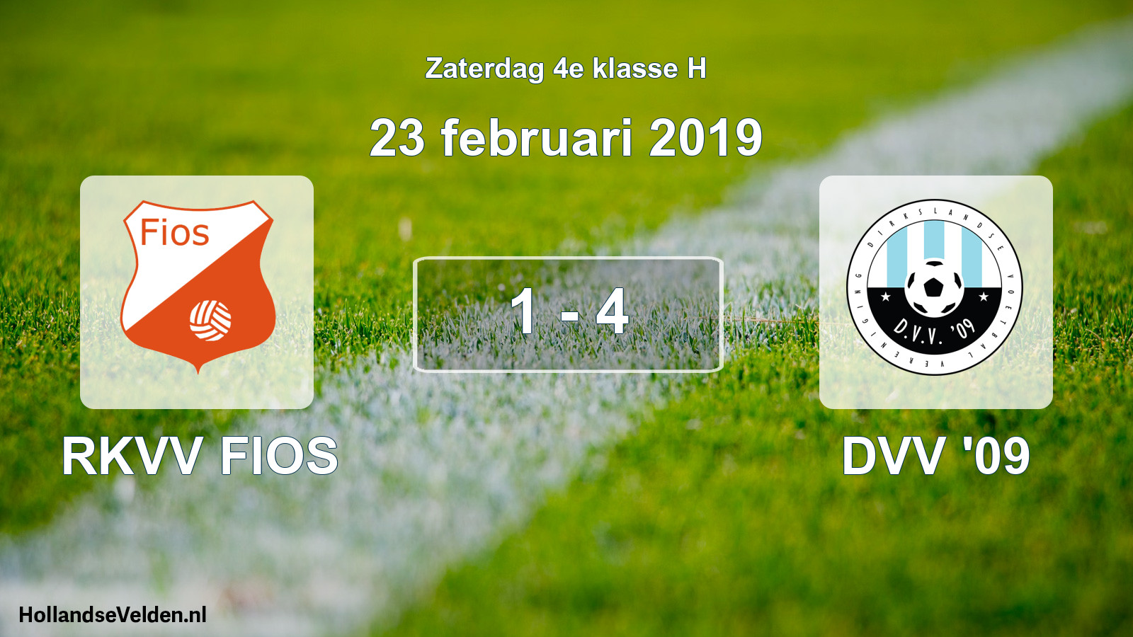 Total number of matches played: RKVV FIOS - DVV '09 1 - 4 (23 February 2019)