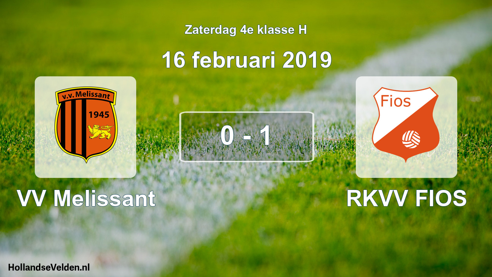 Total number of matches played: VV Melissant - RKVV FIOS 0 - 1 (16 February 2019)
