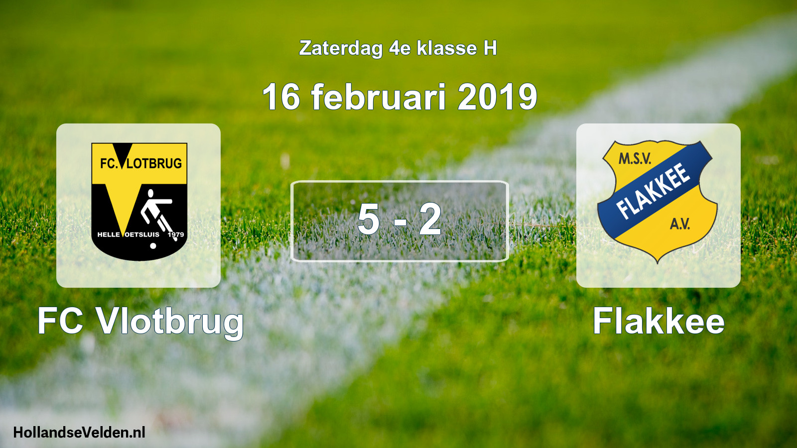 Total number of matches played: FC Vlotbrug - Flakkee 5 - 2 (16 February 2019)