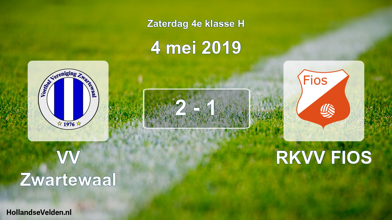 Total number of matches played: VV Zwartewaal - RKVV FIOS 2 - 1 (4 May 2019)