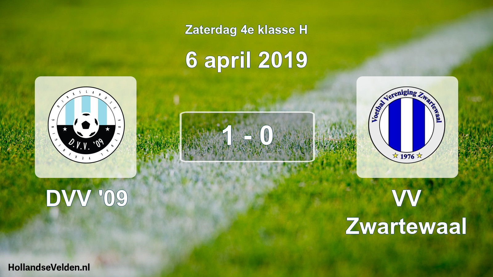 Total number of matches played: DVV '09 - VV Zwartewaal 1 - 0 (6 April 2019)