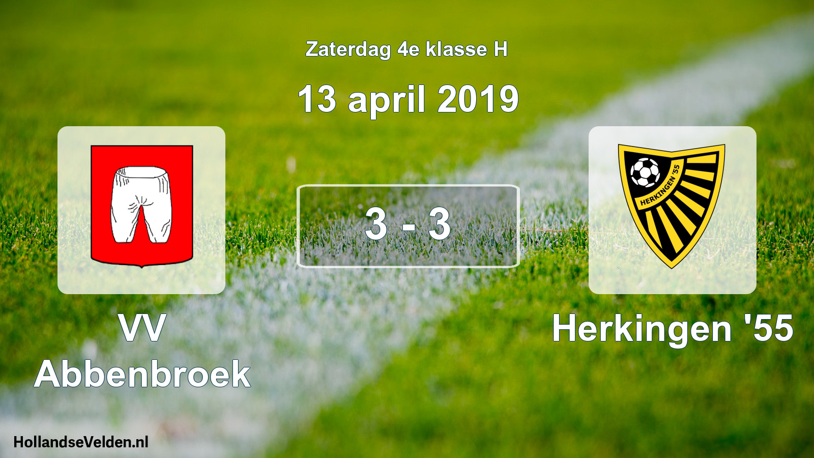 Total number of matches played: VV Abbenbroek - Herkingen '55 3 - 3 (13 April 2019)