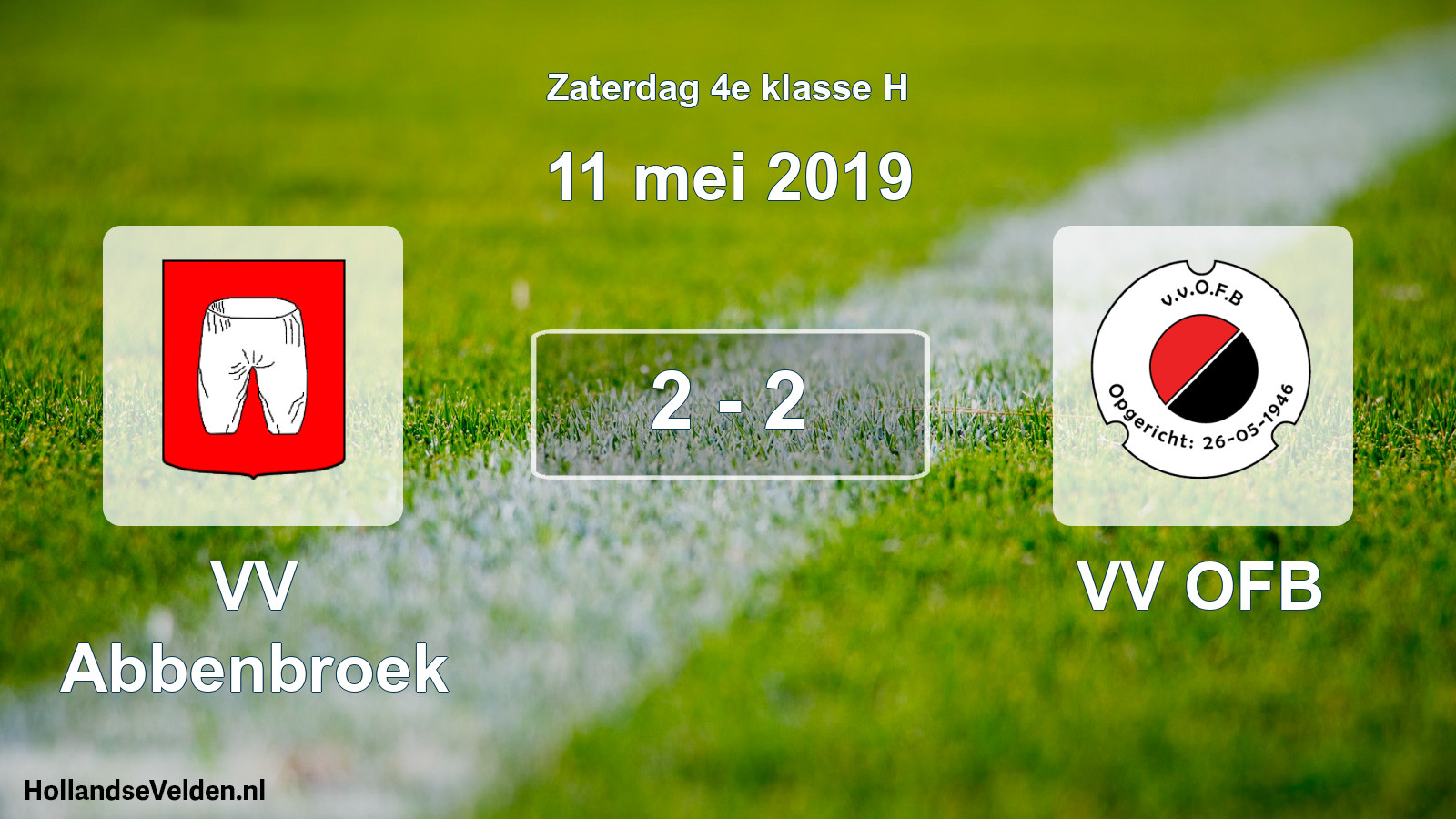 Total number of matches played: VV Abbenbroek - VV OFB 2 - 2 (11 May 2019)