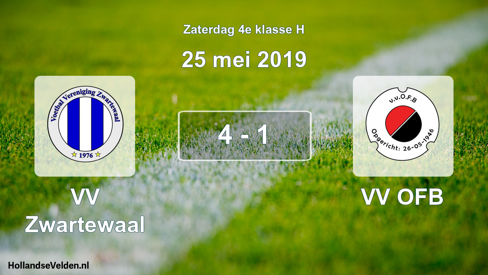 Total number of matches played: VV Zwartewaal - VV OFB 4 - 1 (25 May 2019)