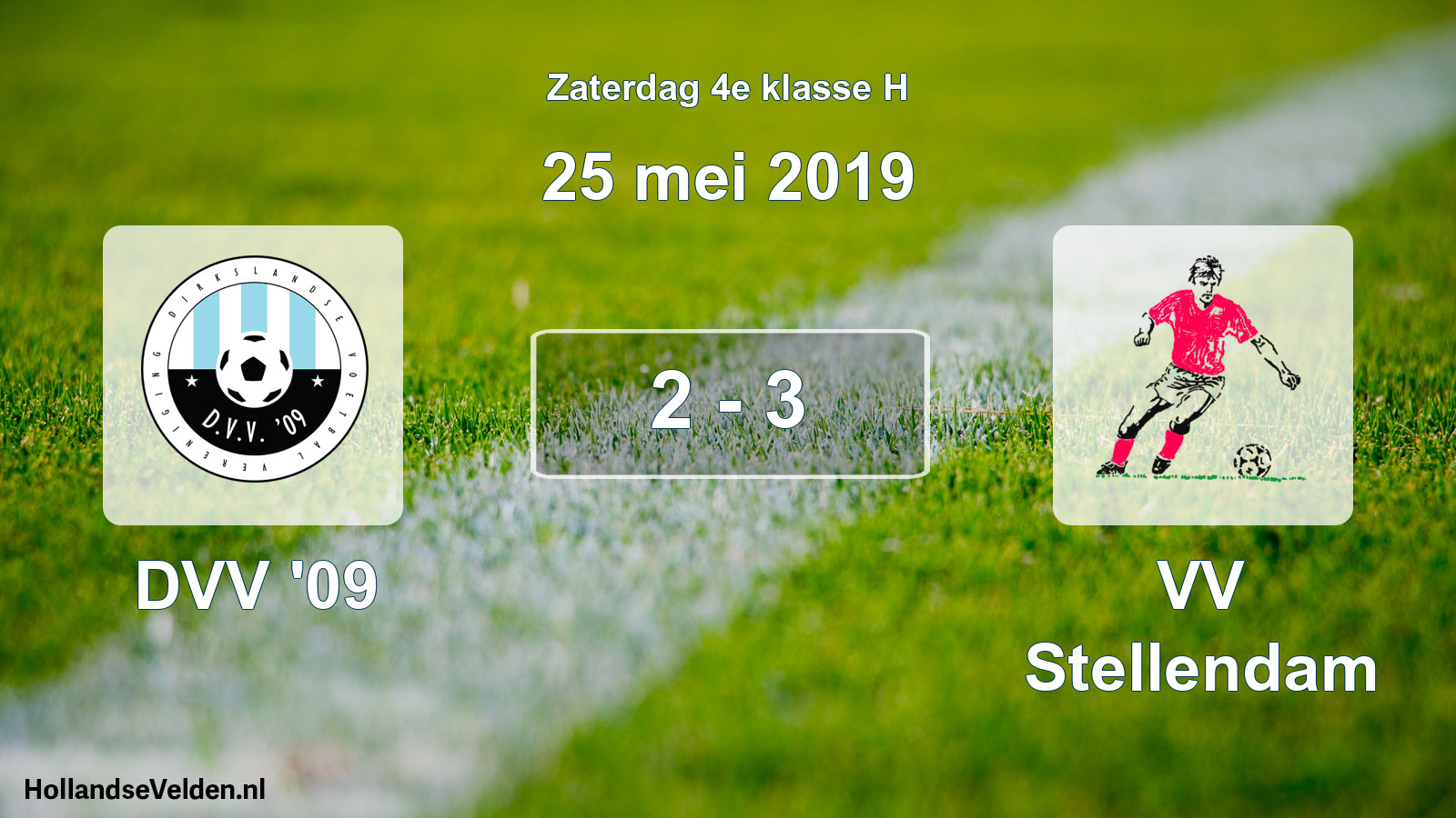 Total number of matches played: DVV '09 - VV Stellendam 2 - 3 (25 May 2019)