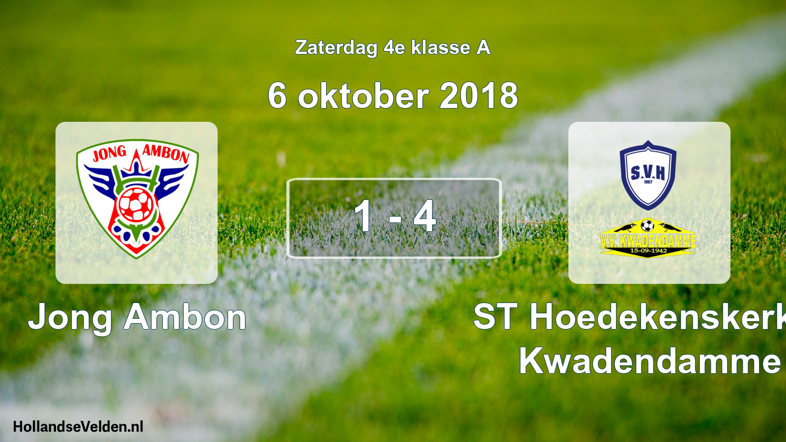 Total number of matches played: Jong Ambon - ST Hoedekenskerke/ Kwadendamme 1 - 4 (6 October 2018)