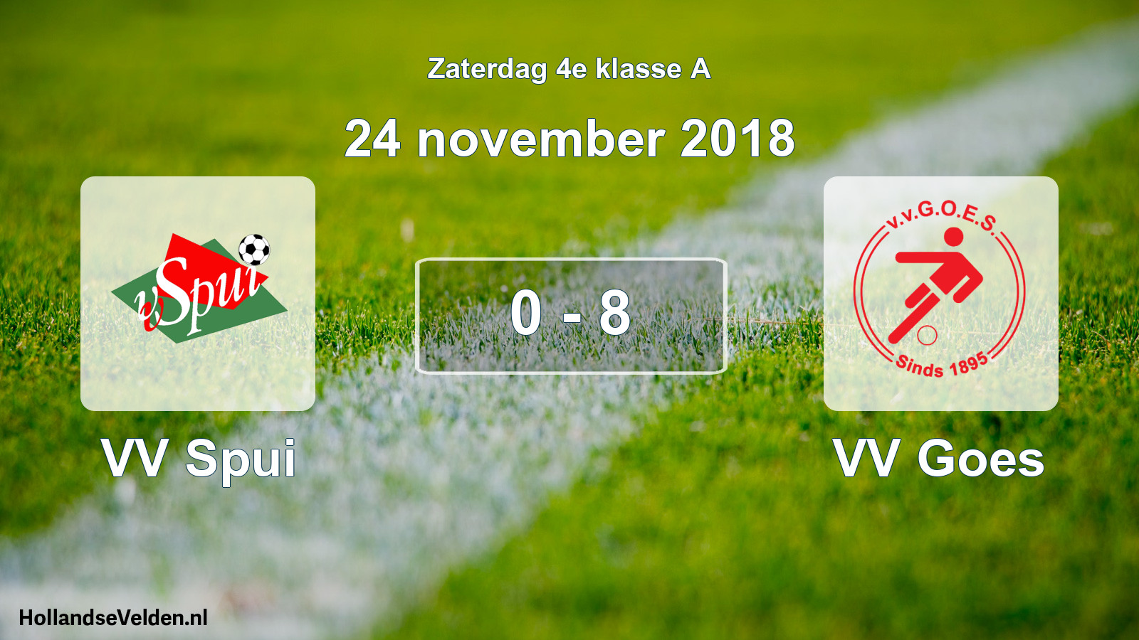 Total number of matches played: VV Spui - VV Goes 0 - 8 (24 November 2018)