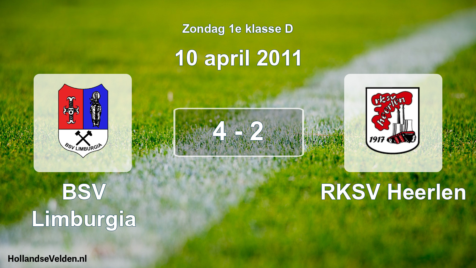 Total number of matches played: BSV Limburgia - RKSV Heerlen 4 - 2 (10 April 2011)