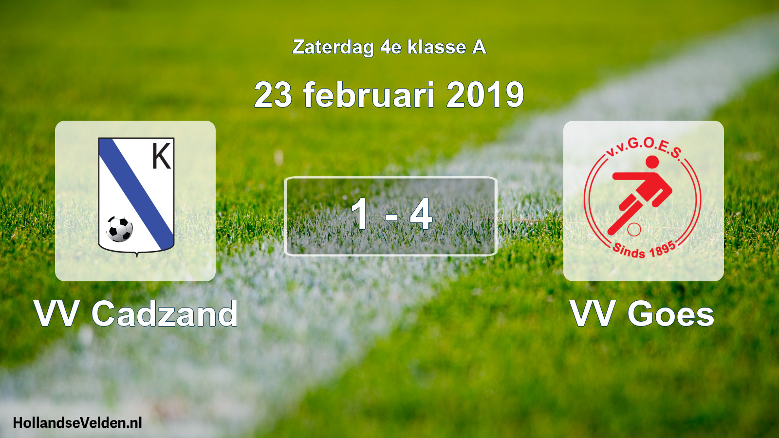 Total number of matches played: VV Cadzand - VV Goes 1 - 4 (23 February 2019)