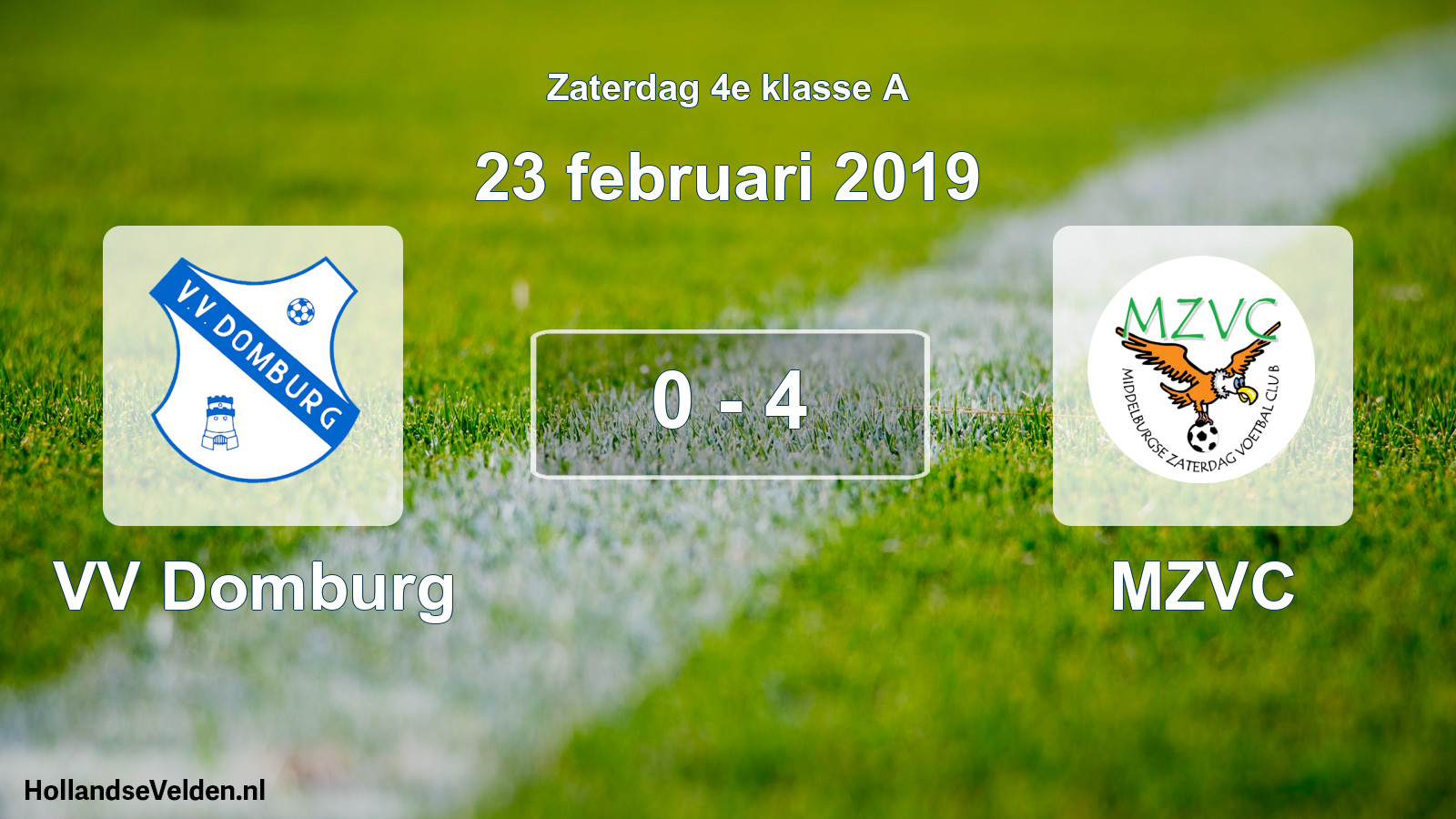 Total number of matches played: VV Domburg - MZVC 0 - 4 (23 February 2019)