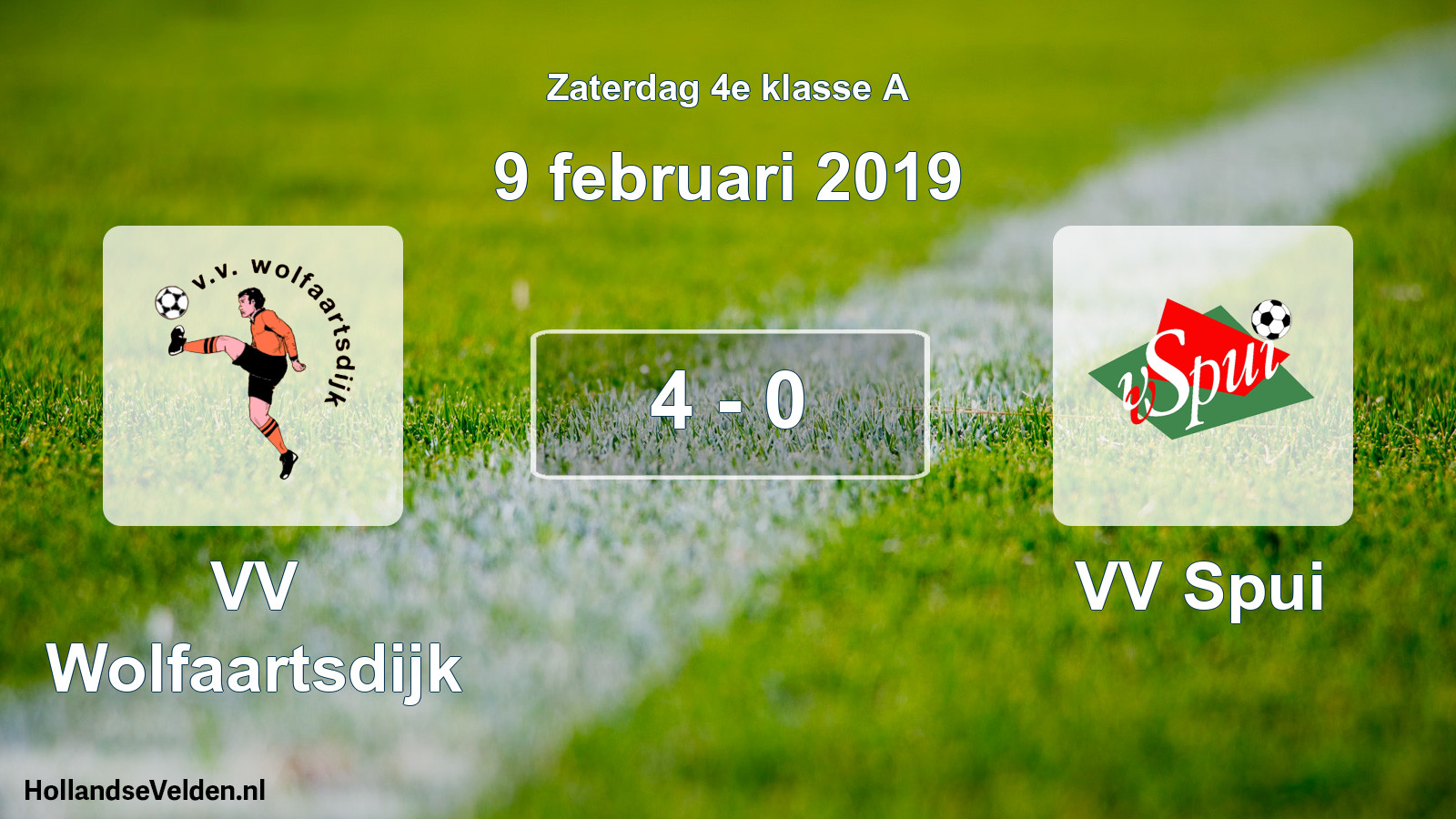Total number of matches played: VV Wolfaartsdijk - VV Spui 4 - 0 (9 February 2019)
