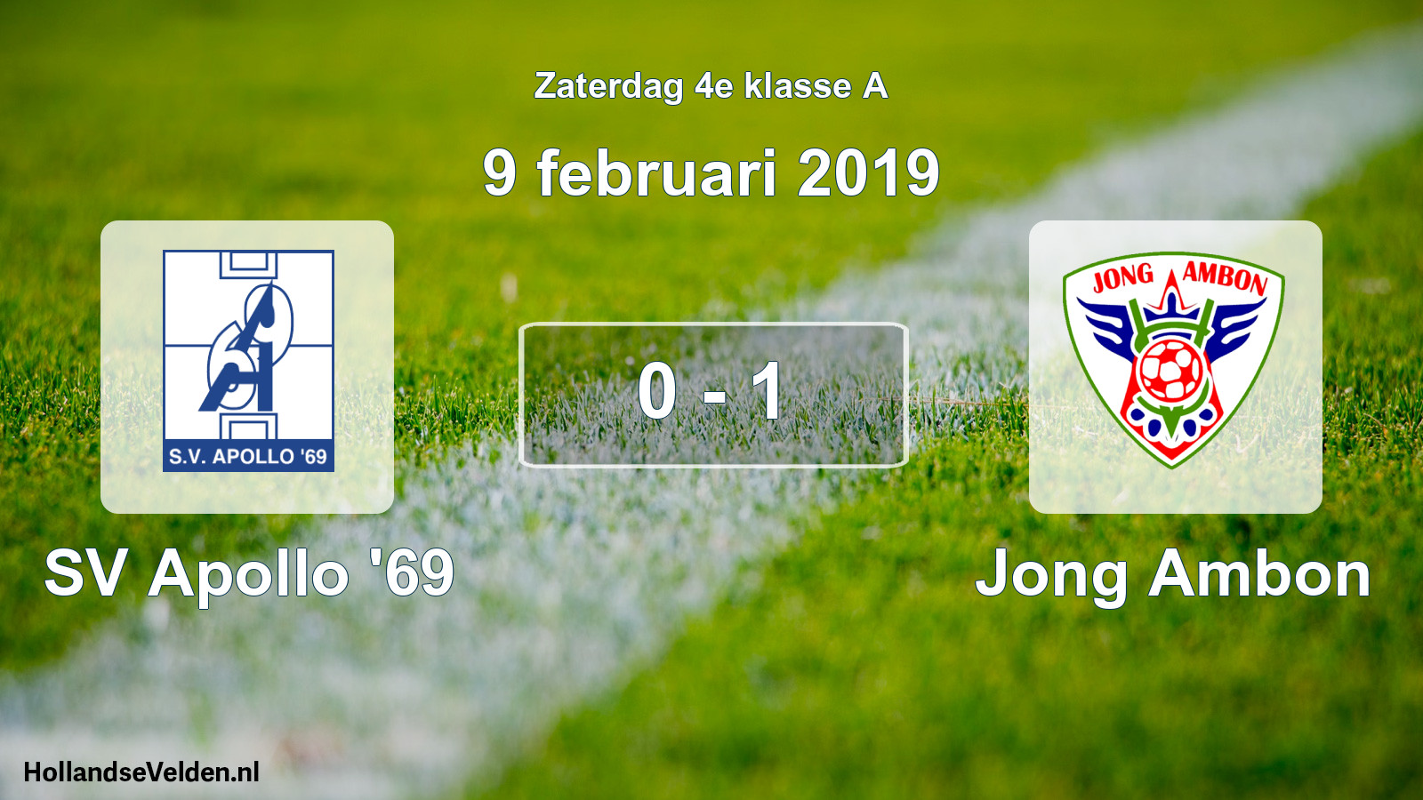 Total number of matches played: SV Apollo '69 - Jong Ambon 0 - 1 (9 February 2019)