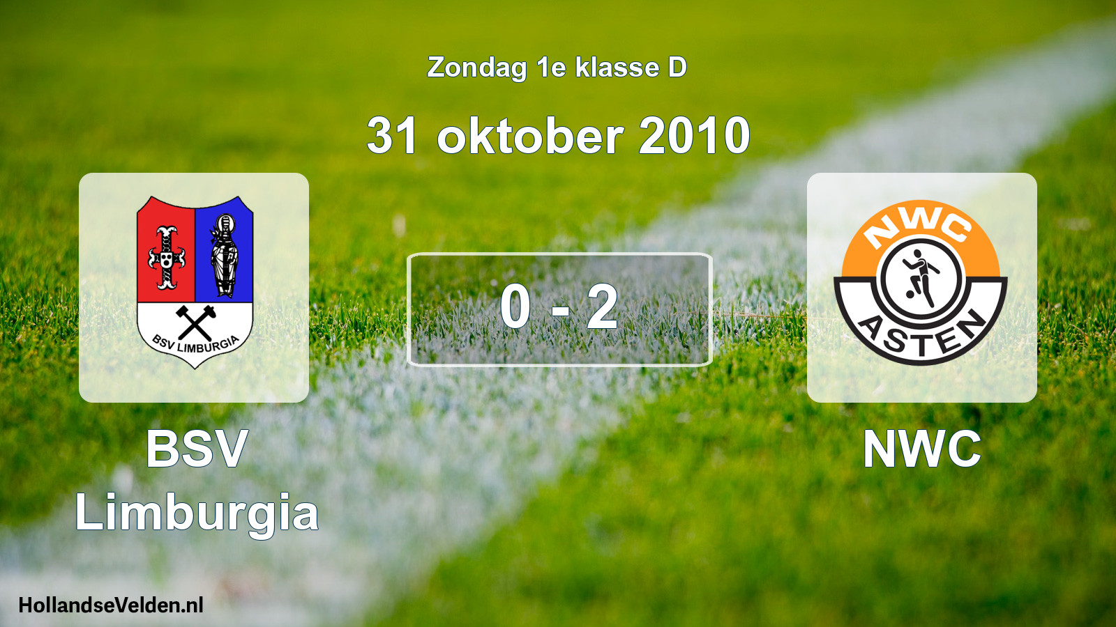 Total number of matches played: BSV Limburgia - NWC 0 - 2 (31 October 2010)