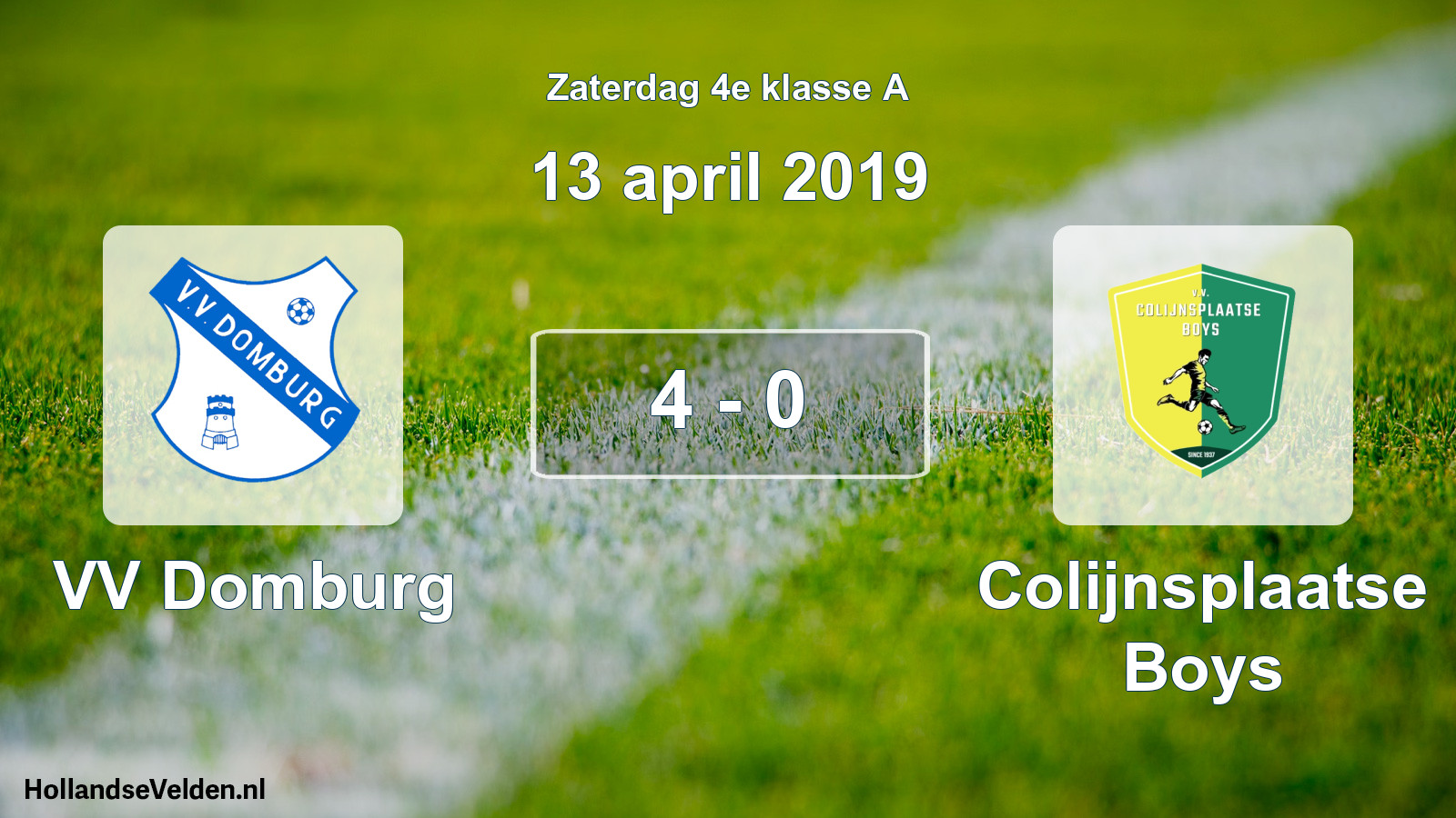 Total number of matches played: VV Domburg - Colijnsplaatse Boys 4 - 0 (13 April 2019)